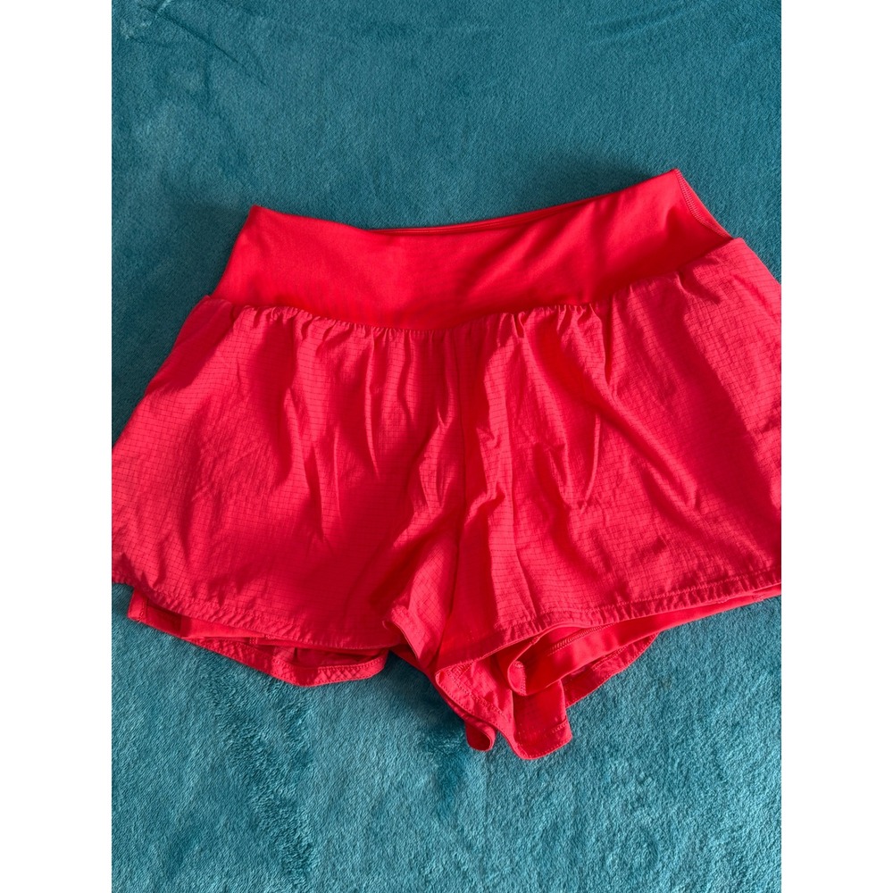 Peloton Womens Red Ripstop Running Shorts High Rise Athletic Size S RN 150110